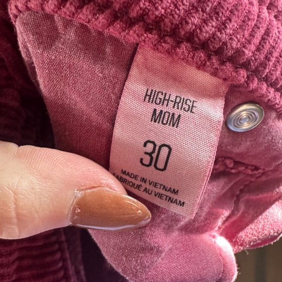 BDG Corduroy Pants Womens Size 30 Maroon High Rise Mom Pants - Picture 5 of 8